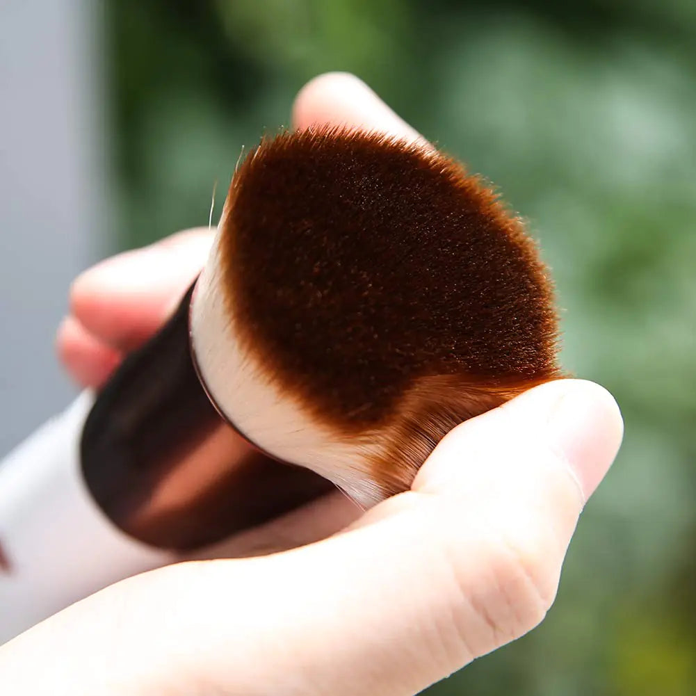 DUcare Foundation Brush Flat Top Kabuki Self Tanner Brush Synthetic Professional Makeup Brush Liquid Blending Mineral Powder Buffing Stippling Makeup Tools, Rose Golden/White rose gold