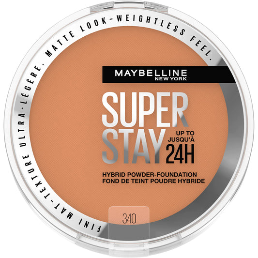 Maybelline Super Stay Up to 24HR Hybrid Powder-Foundation, Medium-to-Full Coverage Makeup, Matte Finish, 340, 1 Count SUPERSTAY POWDER 340 0.2 Ounce (Pack of 1)